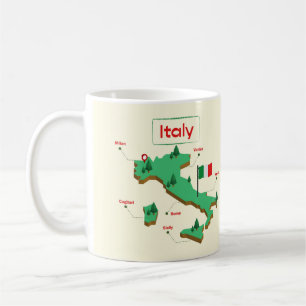Cool och färgrik Italien-karta Kaffemugg