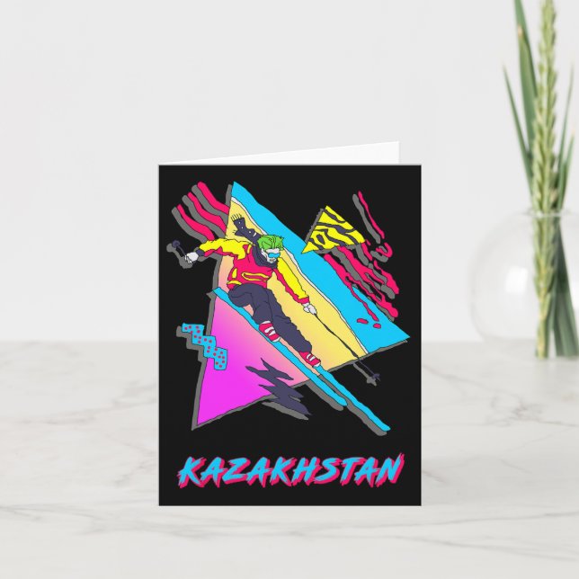 Cool och färgrik Kazakstan skidäventyr  Kort (Framsida)