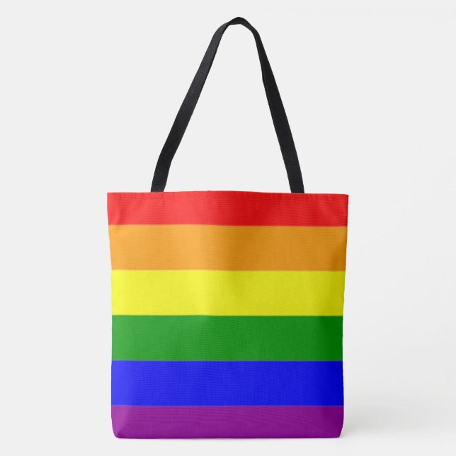 Cool och klassisk regnbagsflagga tygkasse (Framsida)