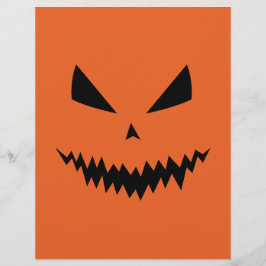 Cool och läskig Jack O'Lantern-ansikte Halloween-f Reklamblad