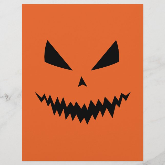 Cool och läskig Jack O'Lantern-ansikte Halloween-f Reklamblad (Framsidan)