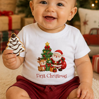 Cool och modern första jul baby t-shirt 