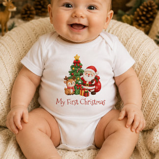 Cool och modern första jul baby  t shirt