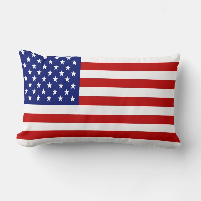 Cool och patriotisk amerikansk flagga lumbarkudde (Framsida)
