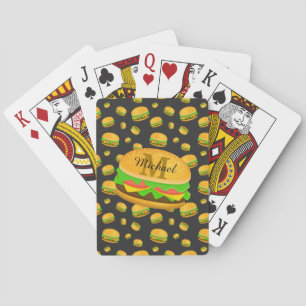 Cool och rolig läcker hamburgermönster Monogram Casinokort