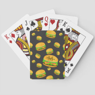 Cool och rolig läcker hamburgermönster Monogram Casinokort