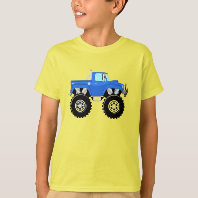 : Cool Off-Road Monster Kid's Yellow T-Shirt (Framsida)