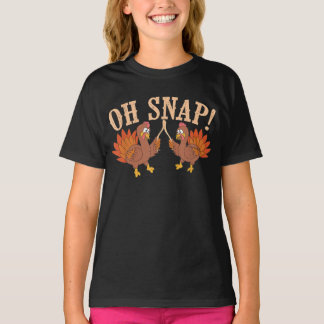 Cool Oh Snap! Funny Turkey With Wishbone Thanksgi T Shirt