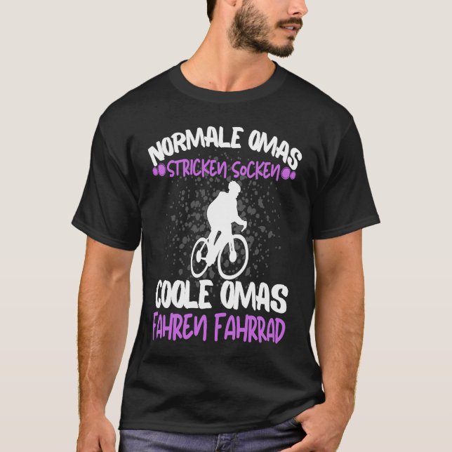 Cool Omas Riding Bicycle Rider Rentner Grandma Say T Shirt (Framsida)