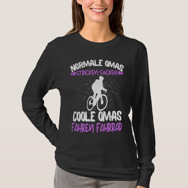 Cool Omas Riding Bicycle Rider Rentner Grandma Say T Shirt (Framsida)