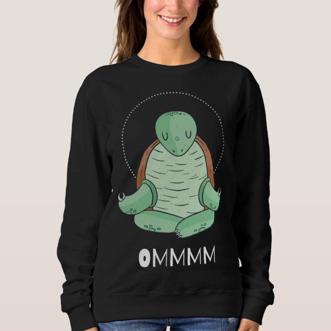 Cool OMMM meditation relaxation turtle yoga T Shirt (Framsida)