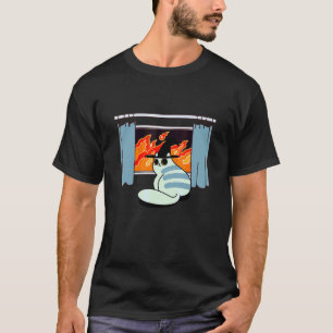 Cool ond brandkatte illustration Grafiska design T Shirt