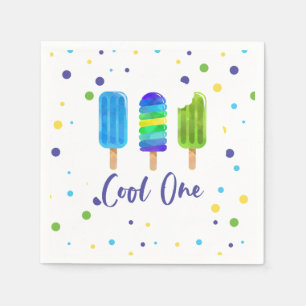 Cool One 1-årsdag blå grön Pop Pappersservett