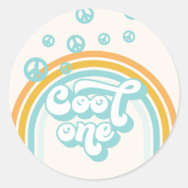 Cool One Pojke 1-årsdag Runt Klistermärke