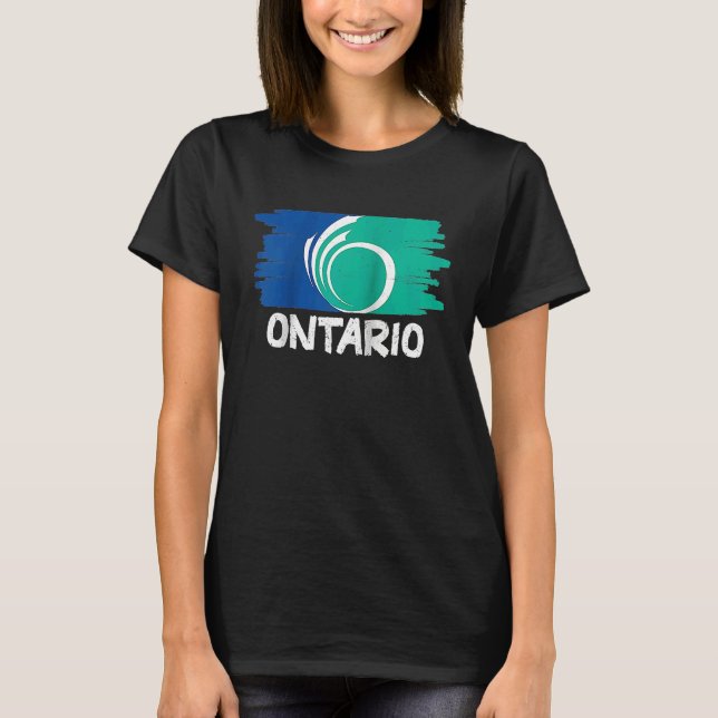Cool Ontario Flag Raglan Baseball T Shirt (Framsida)