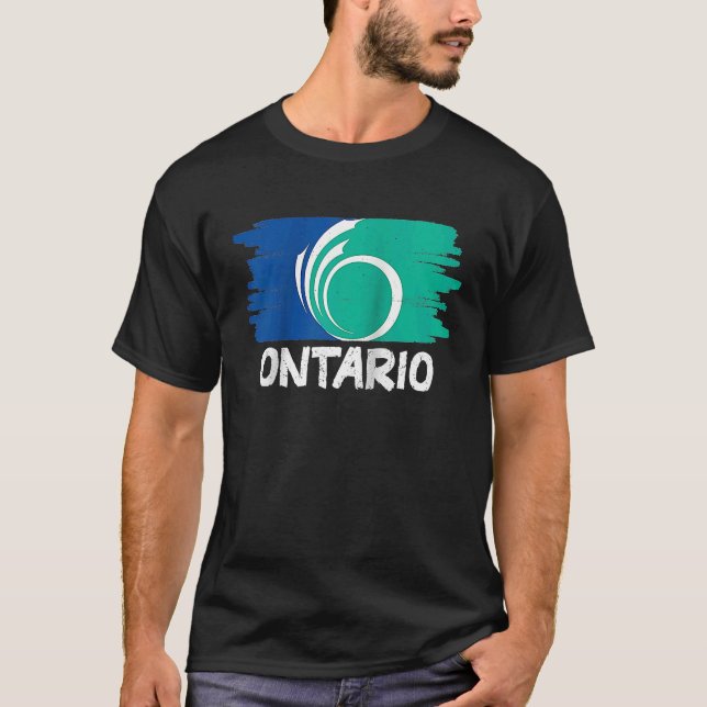 Cool Ontario Flag Raglan Baseball T Shirt (Framsida)