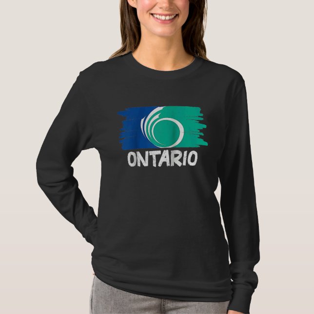 Cool Ontario Flag Raglan Baseball T Shirt (Framsida)