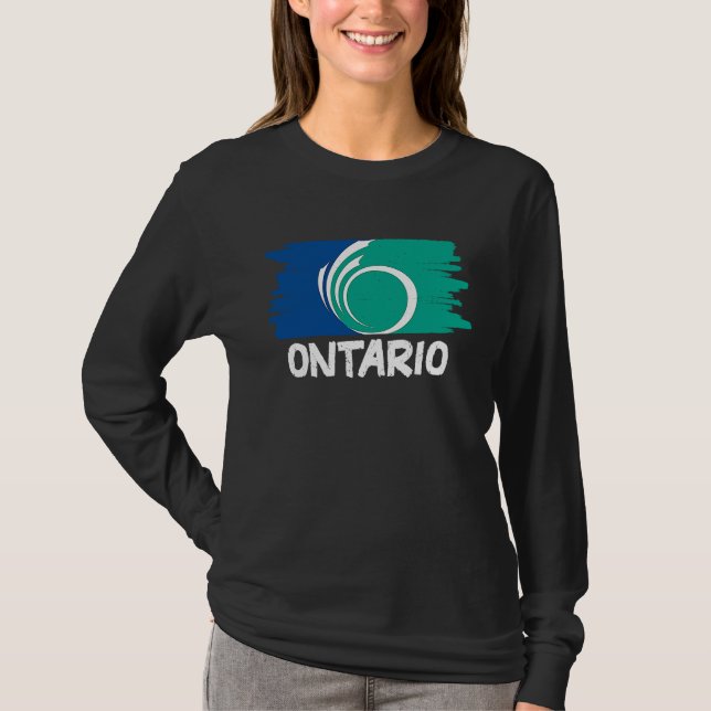 Cool Ontario Flag T Shirt (Framsida)