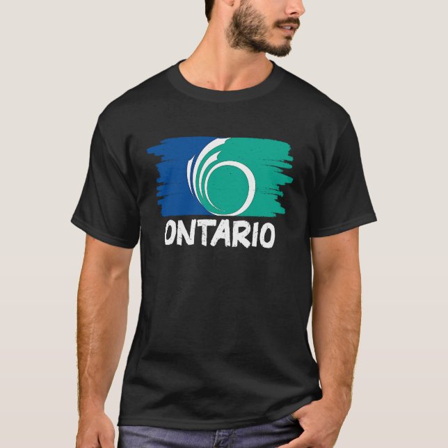 Cool Ontario Flag T Shirt (Framsida)
