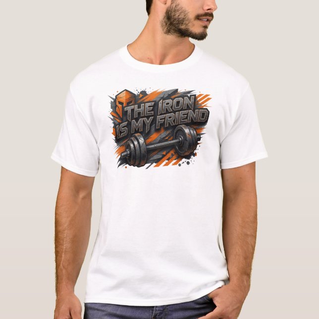 Cool Orange JÄRNET ÄR MIN VÄN Textdesign T Shirt (Framsida)