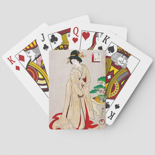 Cool oriental japanese classic geisha lady art spel kort (Baksidan)