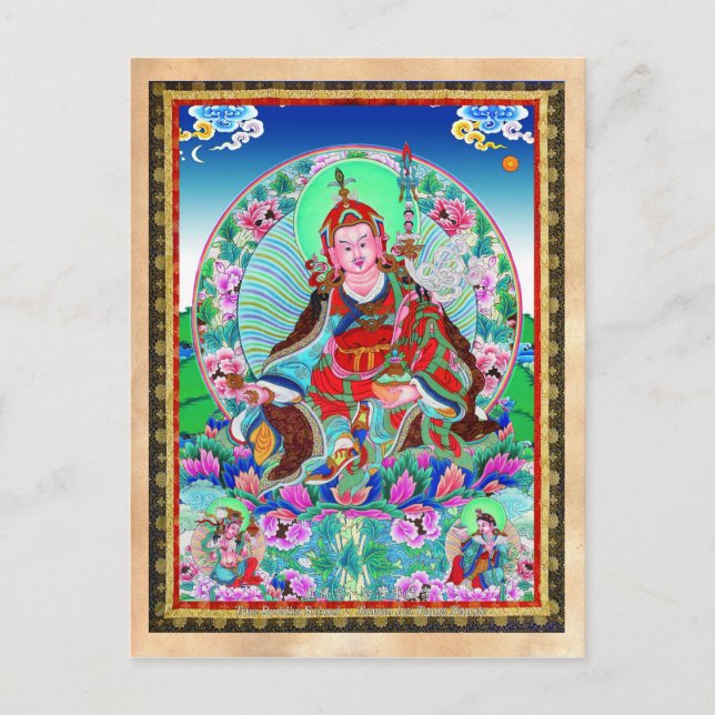 Cool oriental tibetansk thangka Padmasambhava Vykort (Framsida)
