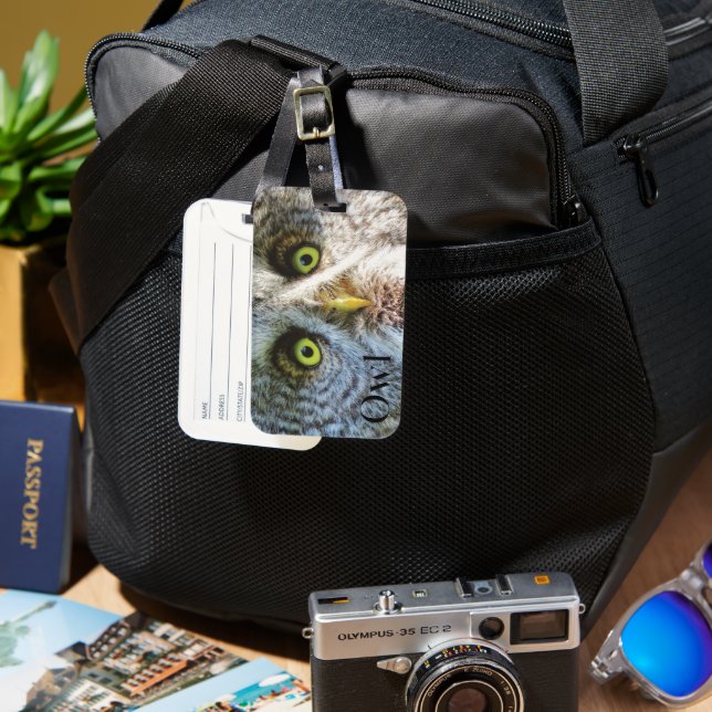 Cool Owl Bagageetikett Bagagebricka (Framsida & Baksida)