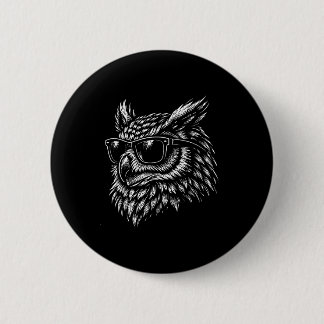 Cool owl bird with sunglasses vintage ink retro knapp