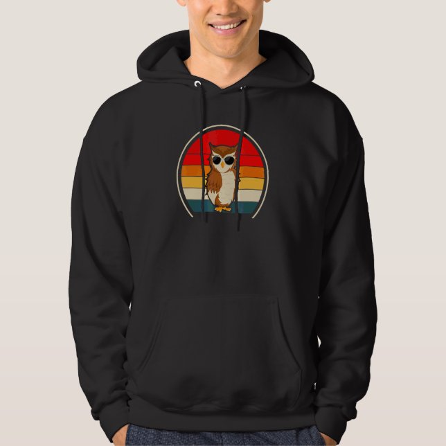 Cool Owl Retro Hoodie (Framsida)