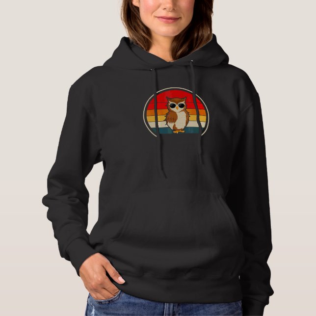 Cool Owl Retro T Shirt (Framsida)