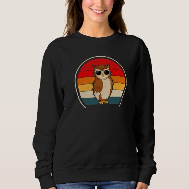 Cool Owl Retro T Shirt (Framsida)
