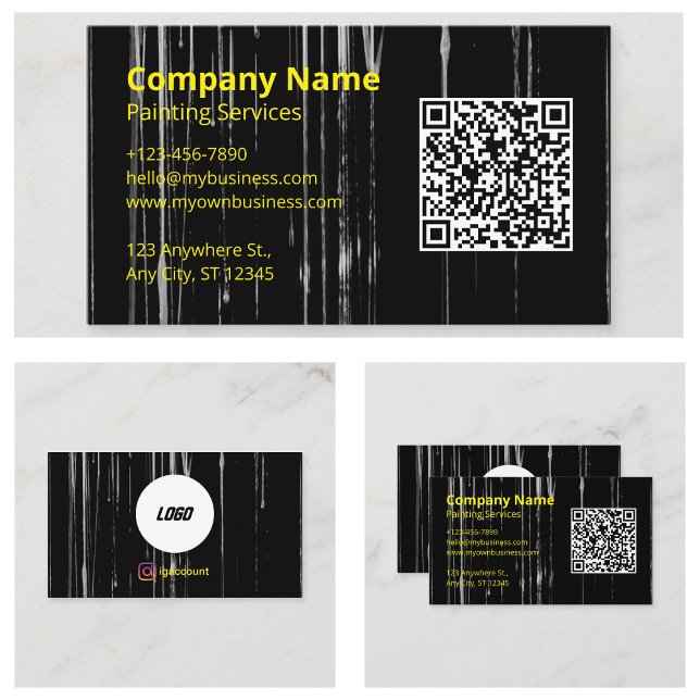 Cool Painter QR-kodskannerbar logotyp Visitkort (Cool Painter QR Code Scannable Logo Business Card)