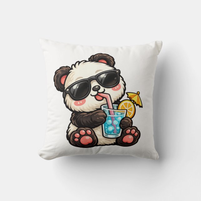 Cool Panda Dryck Kudde (Framsida)