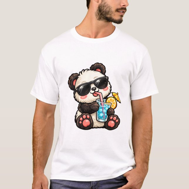 Cool Panda Dryck T Shirt (Framsida)