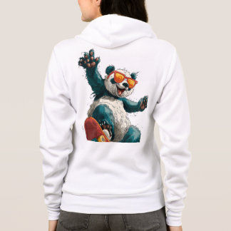 Cool Panda on Colourful Skateboard with Sunglasses T Shirt