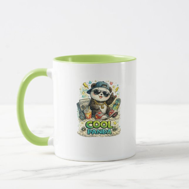 Cool Panda Skateboard Kaffe Mugg (Vänster)