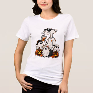 Cool Panther Boba Tea Halloweenfest Cartoon Stil T Shirt