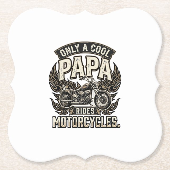 Cool Papa Motorcykel Vintage Biker Underlägg Papper (Framsida)