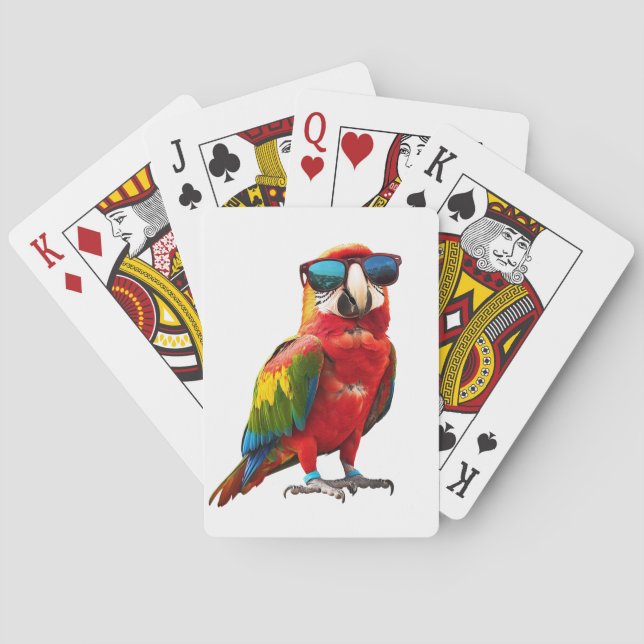 Cool papegoja med solglasögon casinokort (Baksidan)