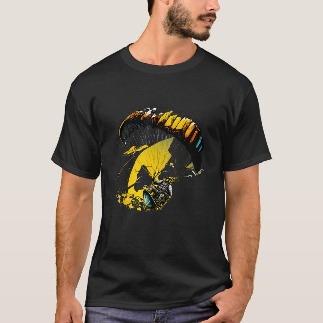 Cool paraglider in fast paced action t shirt (Framsida)