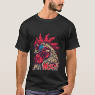 Cool patriotisk kyckling Merica amerikansk flagga T Shirt
