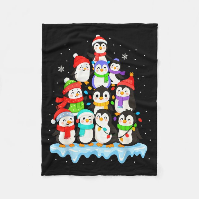Cool Penguin Christmas Pajamas Shirt Boys, Penguin Fleecefilt (Framsidan)