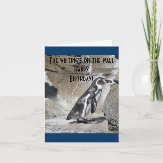 Cool Penguin Födelsedagsgratulation Kort (Framsida)
