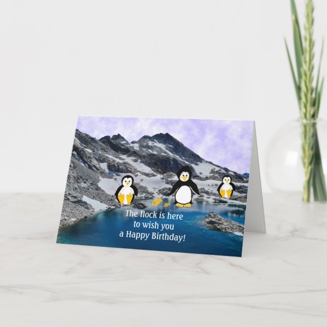 Cool Penguins födelsedagskort Kort (Framsida)