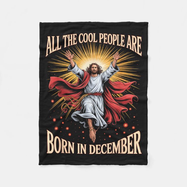 Cool People Are Born In December Christian Christm Fleecefilt (Framsidan)