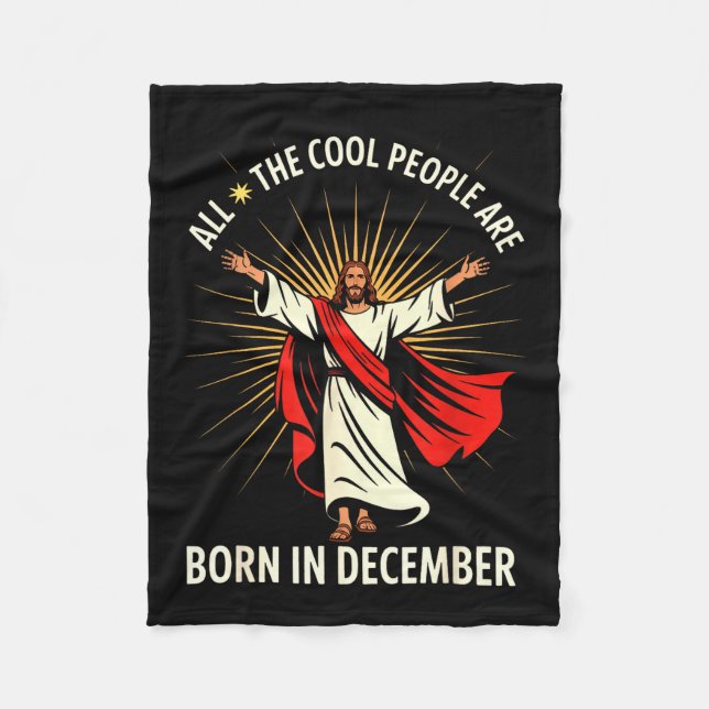 Cool People Are Born In December Christian Christm Fleecefilt (Framsidan)