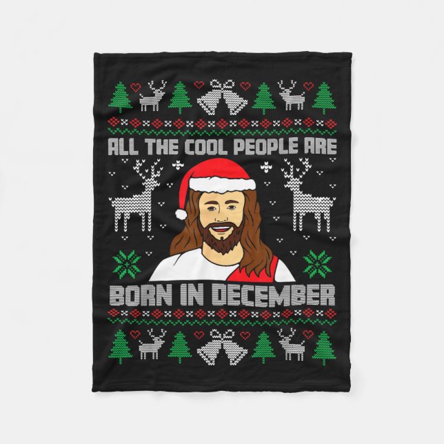 Cool People Are Born In December Christian Christm Fleecefilt (Framsidan)