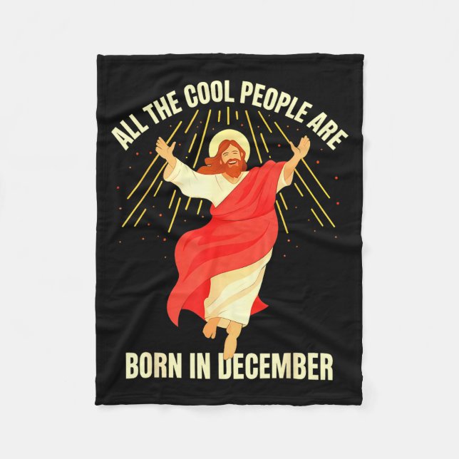 Cool People Are Born In December Christian Christm Fleecefilt (Framsidan)