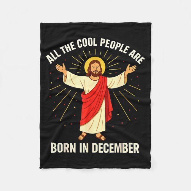 Cool People Are Born In December Christian Christm Fleecefilt (Framsidan)