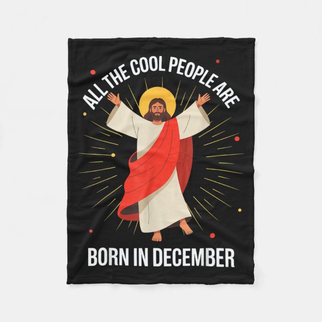 Cool People Are Born In December Christian Christm Fleecefilt (Framsidan)
